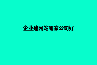 企业建网站哪家好(企业建网站哪家公司好)