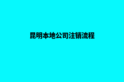 昆明本地公司注销代理公司(昆明本地公司注销流程)