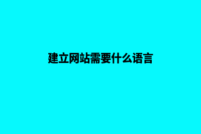 建立网站需要什么条件(建立网站需要什么语言)