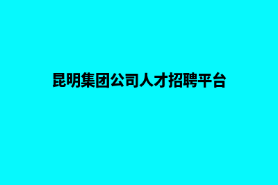 昆明集团网站建设公司(昆明集团公司人才招聘平台)