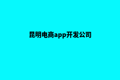 昆明电商app开发(昆明电商app开发公司)