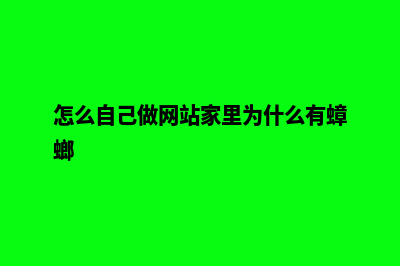 怎么自己做网站(怎么自己做网站家里为什么有蟑螂)