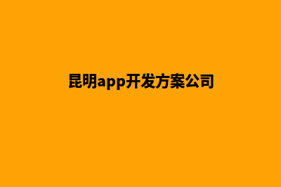 昆明app开发方案(昆明app开发方案公司)