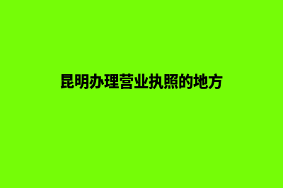 昆明办理营业执照电话(昆明办理营业执照的地方)