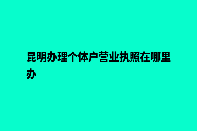 昆明办理个体户营业执照(昆明办理个体户营业执照在哪里办)