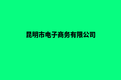 昆明电子商务网站建设方案(昆明市电子商务有限公司)