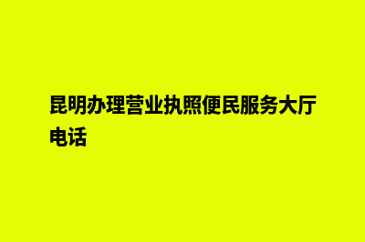 昆明办理营业执照需要什么材料(昆明办理营业执照便民服务大厅电话)