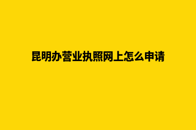 昆明办营业执照去哪里(昆明办营业执照网上怎么申请)