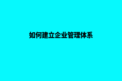 如何建设企业官网(如何建立企业管理体系)