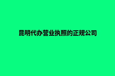 昆明代办营业执照的公司(昆明代办营业执照正规吗)