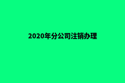 昆明分公司注销(2020年分公司注销办理)