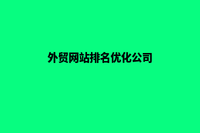 外贸网站优化推广(外贸网站排名优化公司)