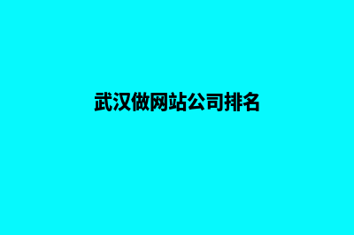 武汉做网站(武汉做网站公司排名)