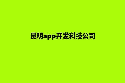 昆明开发一个app(昆明app开发科技公司)