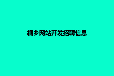 桐乡网站开发(桐乡网站开发招聘信息)