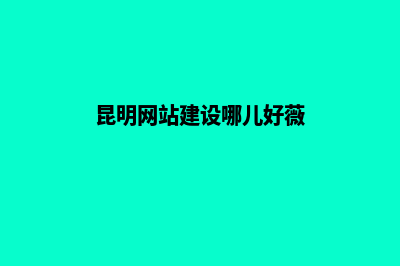 昆明哪家网站建设(昆明网站建设哪儿好薇)