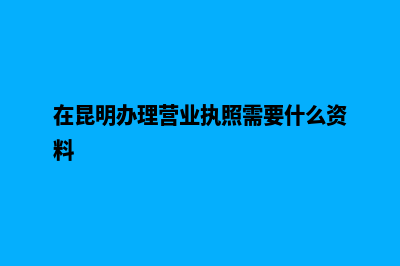 昆明开网店办营业执照(在昆明办理营业执照需要什么资料)