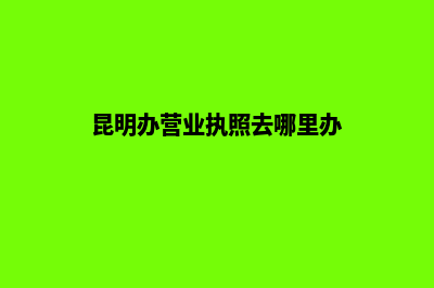 昆明公司办理营业执照(昆明办营业执照去哪里办)