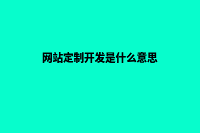 网站定制开发协议(网站定制开发是什么意思)