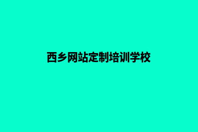 西乡网站定制培训(西乡网站定制培训学校)