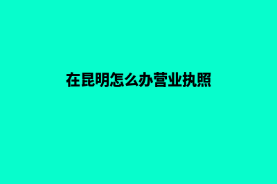 昆明申请办理营业执照(在昆明怎么办营业执照)