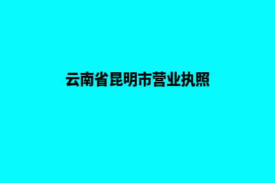 昆明网店营业执照怎么办(云南省昆明市营业执照)