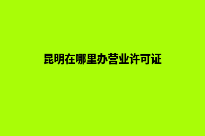 昆明网上办理营业执照流程(昆明在哪里办营业许可证)