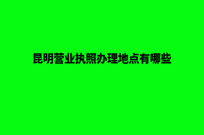 昆明营业执照办理材料(昆明营业执照办理地点有哪些)