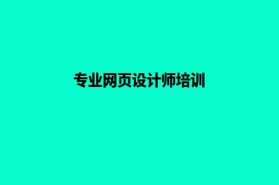 专业的网页设计(专业网页设计师培训)