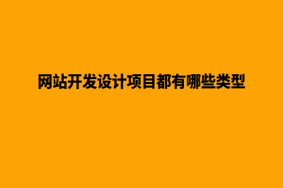 网站开发设计(网站开发设计项目都有哪些类型)