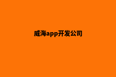 威海网站开发(威海app开发公司)