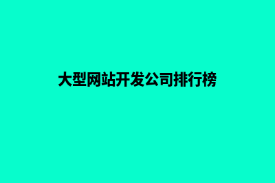 大型网站开发公司(大型网站开发公司排行榜)