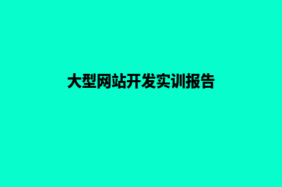 大型网站开发实战(大型网站开发实训报告)