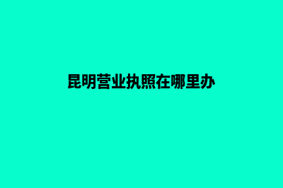 昆明营业执照去哪办理(昆明营业执照在哪里办)