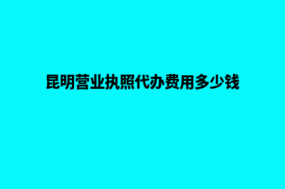 昆明营业执照代办企业(昆明营业执照代办费用多少钱)