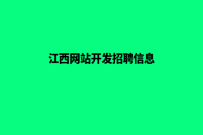 江西网站开发(江西网站开发招聘信息)