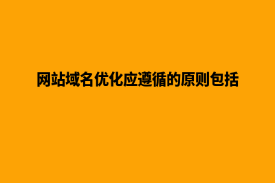 网站域名优化(网站域名优化应遵循的原则包括)