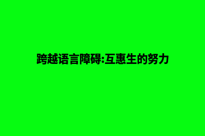 跨越语言障碍，外贸网站建设助您征服国际市场(跨越语言障碍:互惠生的努力)