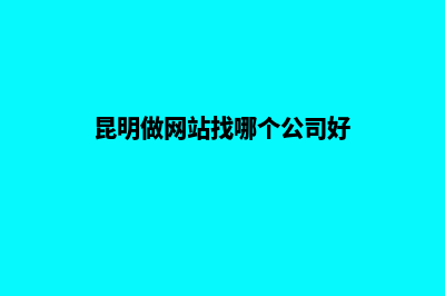 昆明小型网站开发(昆明做网站找哪个公司好)