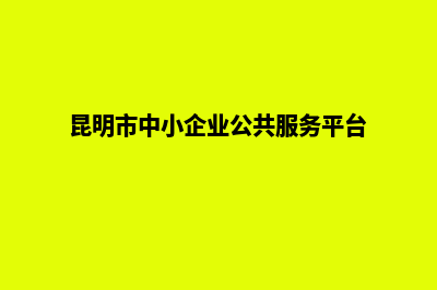 昆明中小企业网站建设公司(昆明市中小企业公共服务平台)