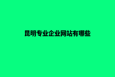 昆明专业企业网站建设(昆明专业企业网站有哪些)