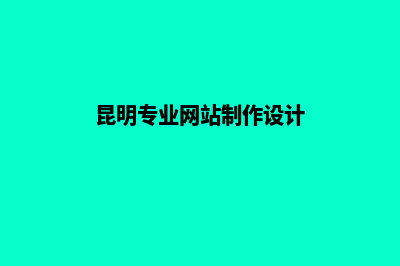 昆明专业网站的建设(昆明专业网站制作设计)