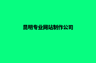 昆明专业网站建设企业(昆明专业网站制作公司)