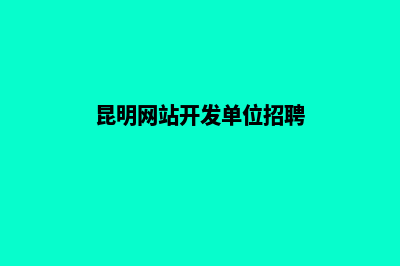 昆明网站开发单位(昆明网站开发单位招聘)