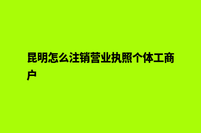 在昆明怎么注销公司(昆明怎么注销营业执照个体工商户)