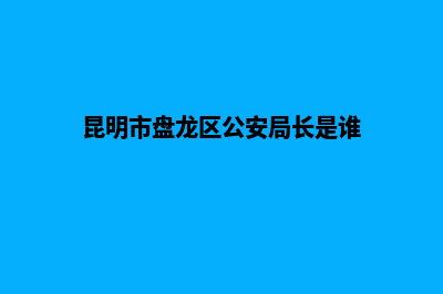 昆明市盘龙区公司注销(昆明市盘龙区公安局长是谁)