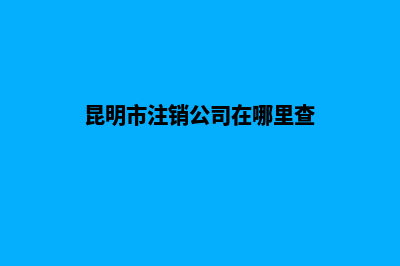 昆明市注销公司费用(昆明市注销公司在哪里查)