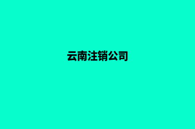 昆明市注销公司项目表(云南注销公司)