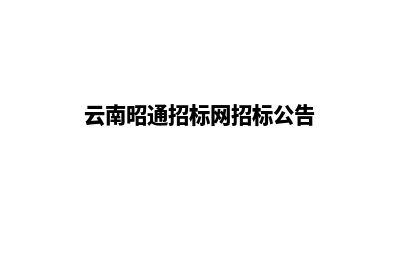 昭通低价网站建设公司(云南昭通招标网招标公告)