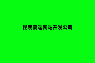 昆明高端网站开发报价(昆明高端网站开发公司)